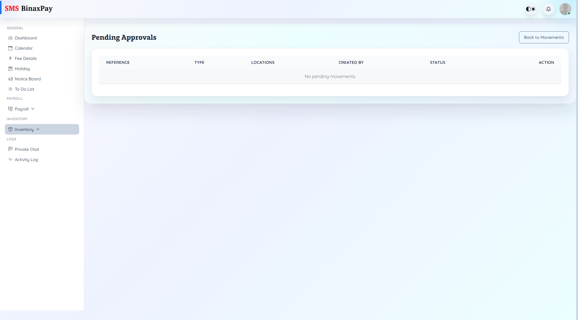 Movement Approvals screenshot 1