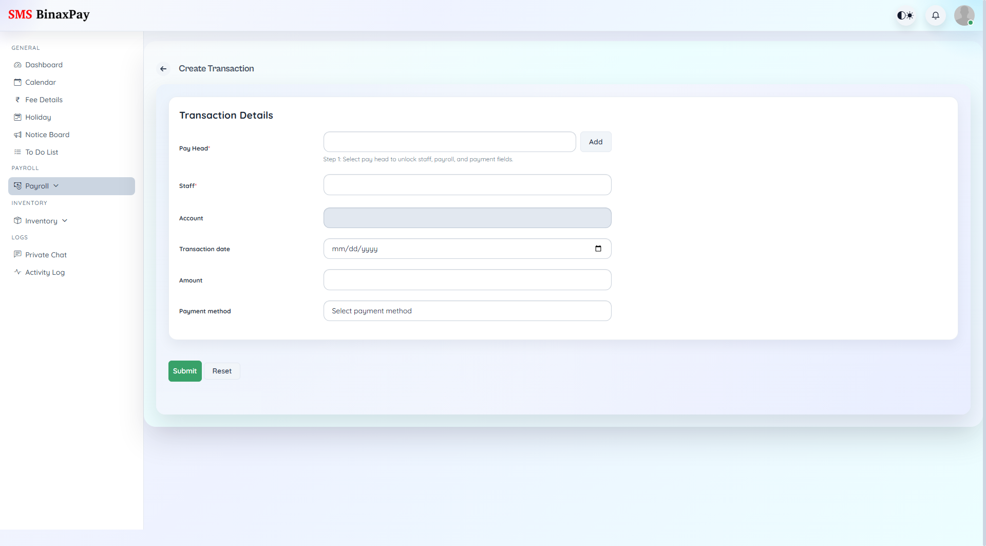 Transactions screenshot 2