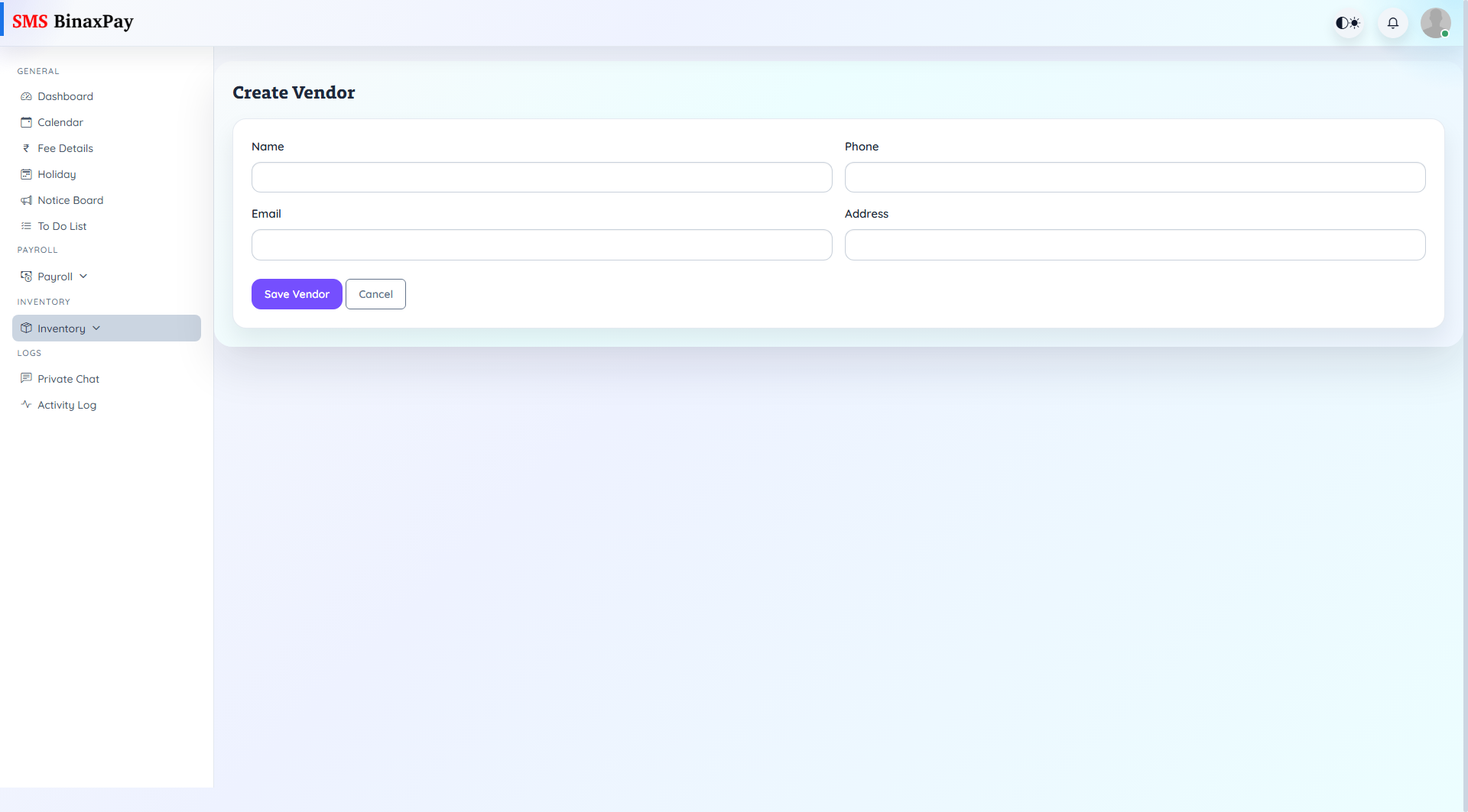 Vendors screenshot 2