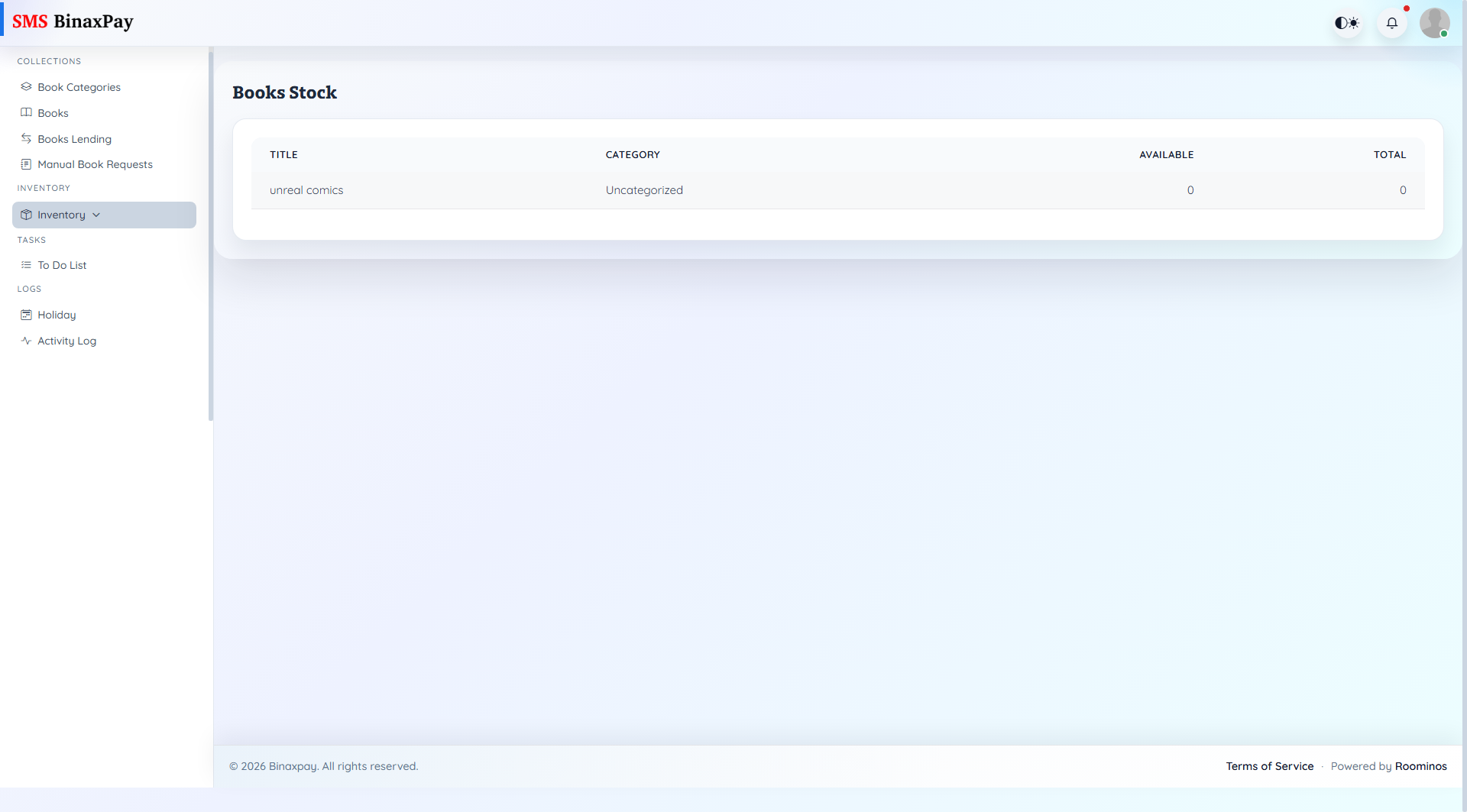 Books Stock Report screenshot 1