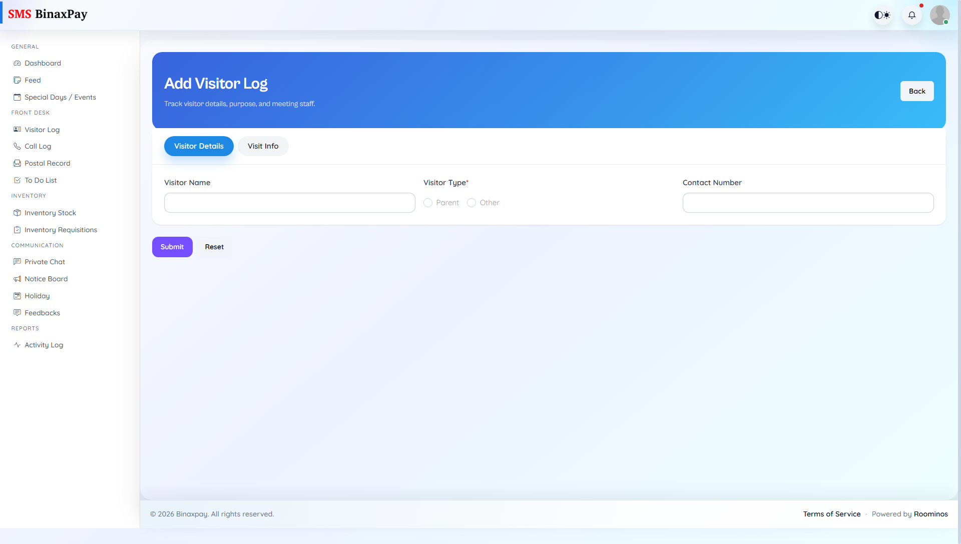 Visitor Log screenshot 2