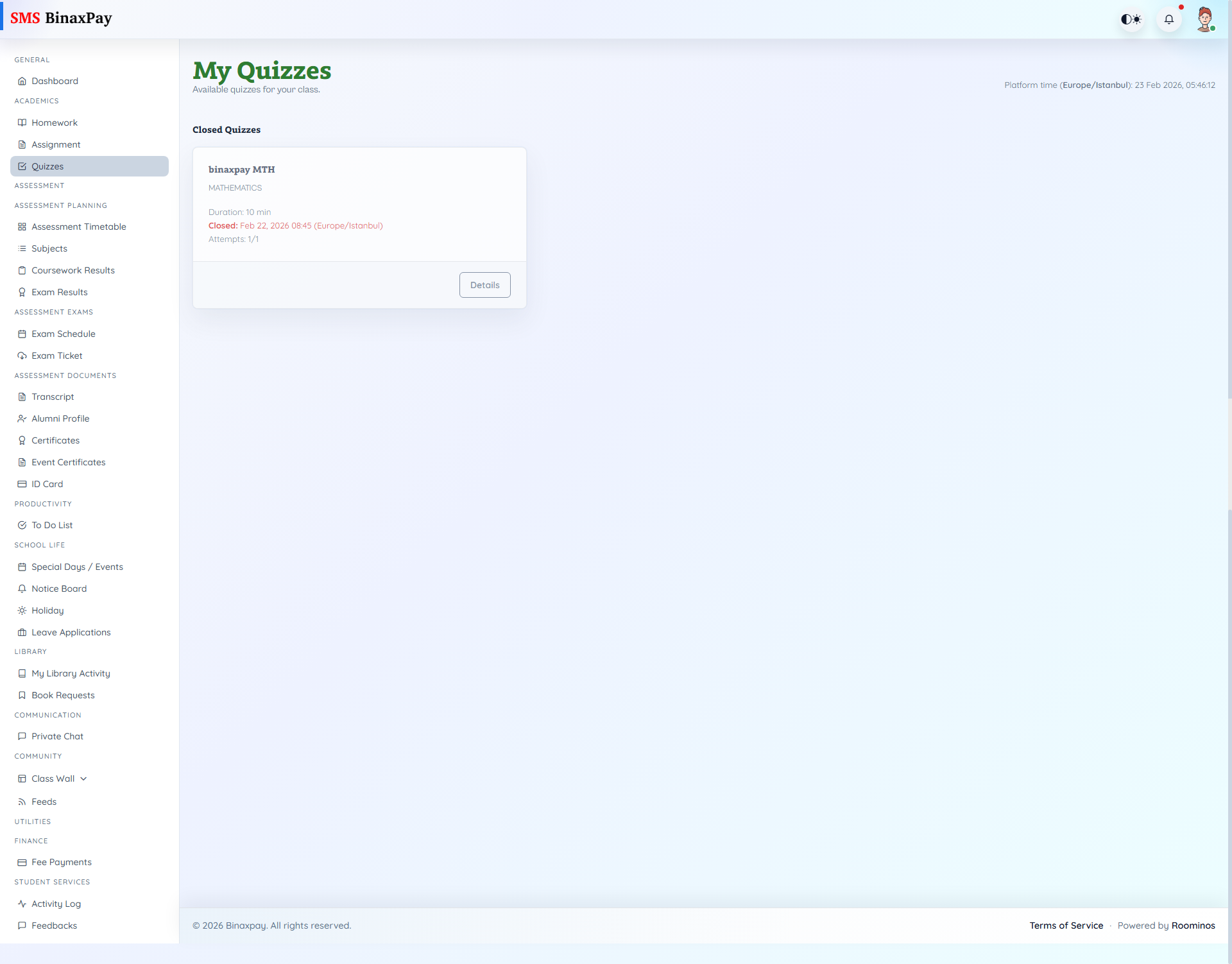 Quizzes screenshot 1