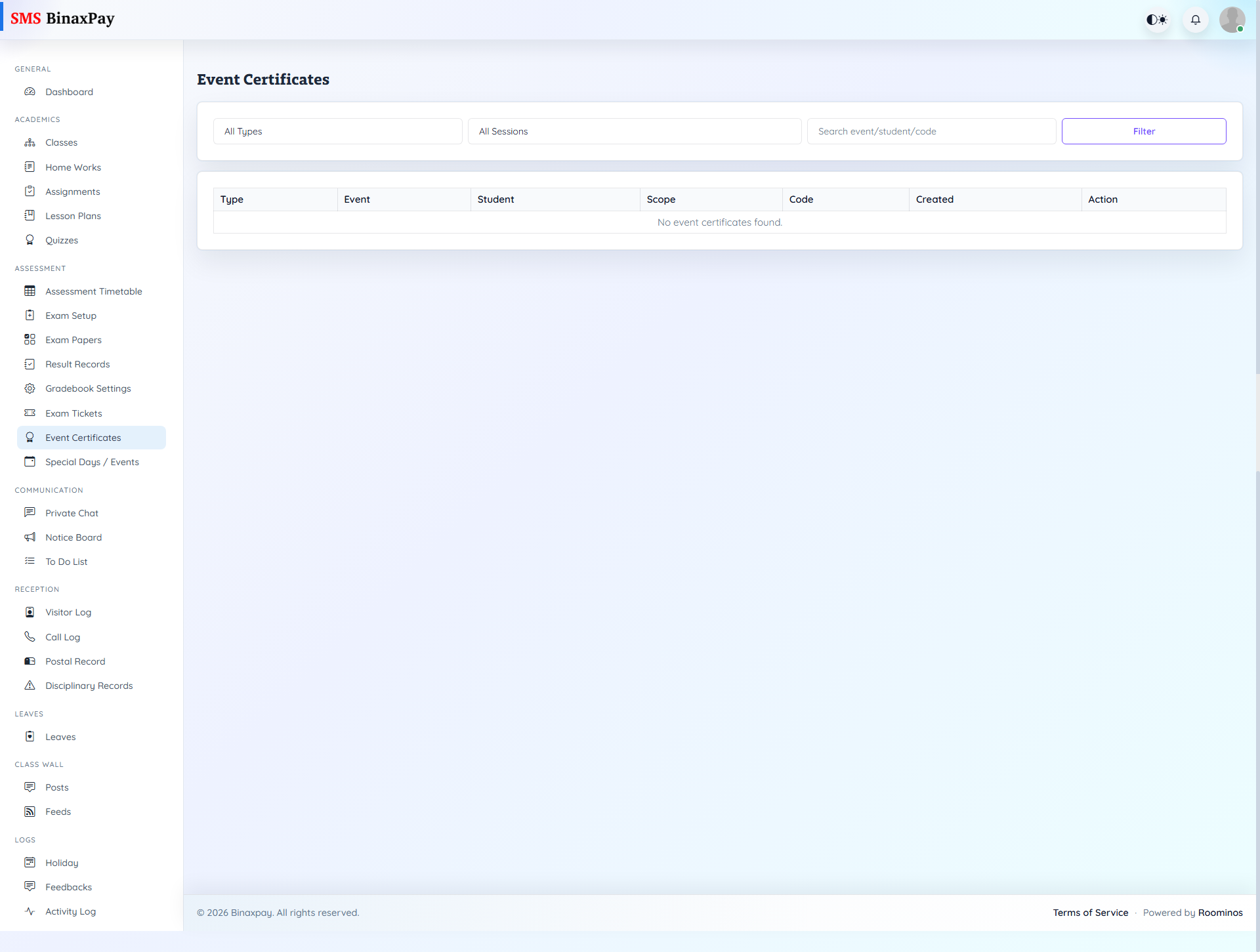 Event Certificates screenshot 1