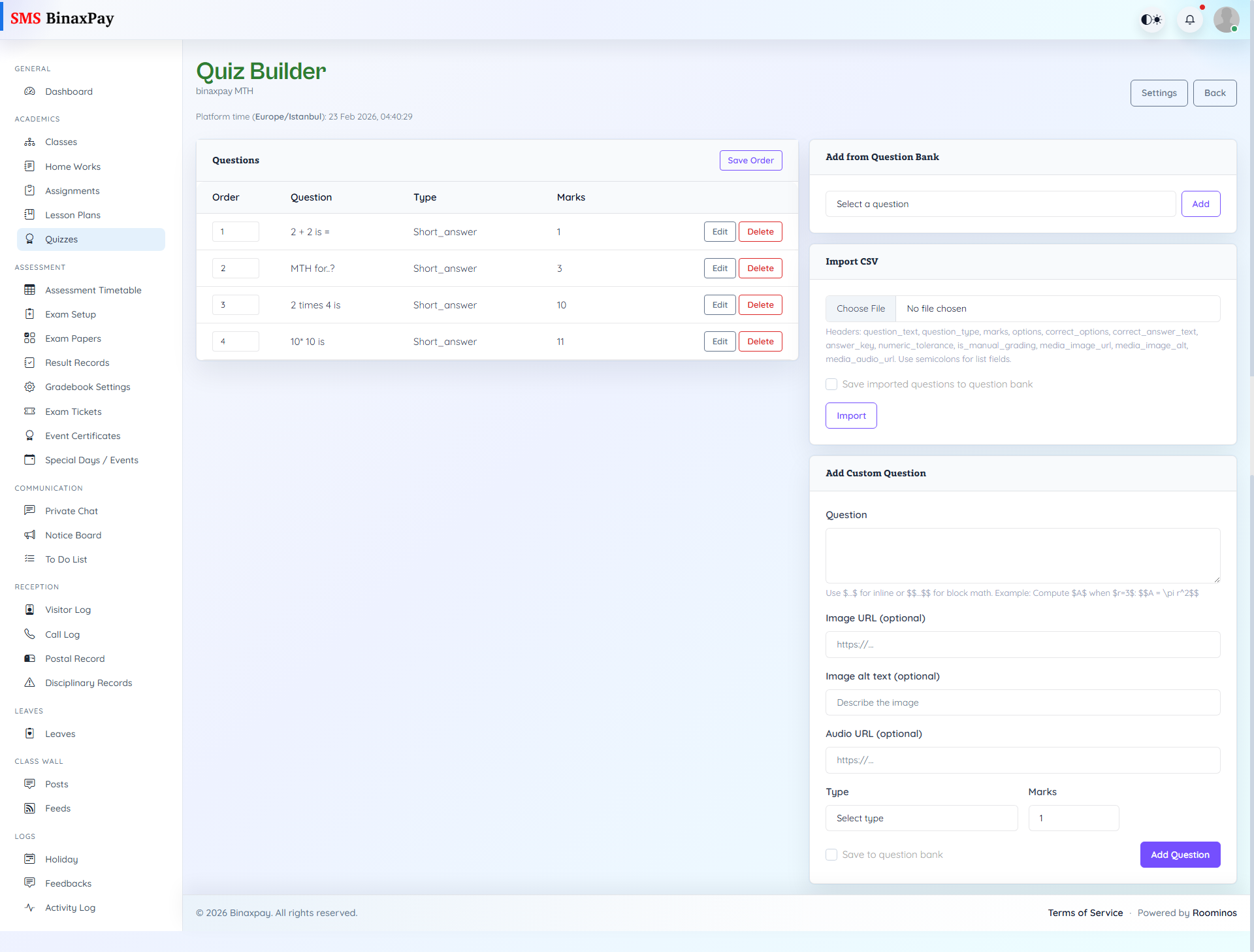 Quizzes screenshot 2